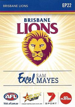 2016 Select Footy Stars - Excel #EP22 Sam Mayes Back